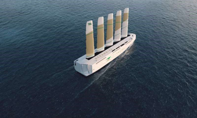 Oceanbird cargo ship relies on wind to transport autos
