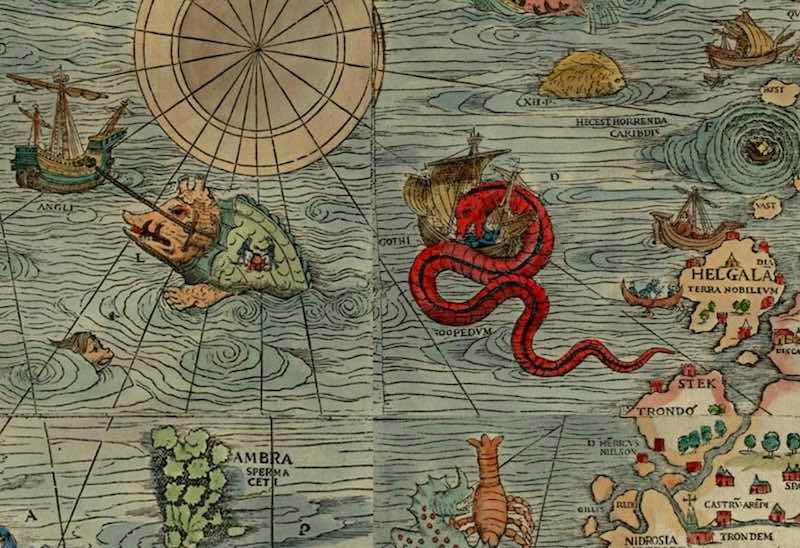 چرا در بسیاری از نقشه های قدیمی  هیولاهای دریایی وچود دارند ؟