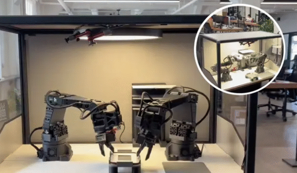 کارخانه ربات به اندازه جعبه کوچک، مونتاژ قطعات الکترونیکی را با تماشای انسان‌ها یاد می‌گیرد